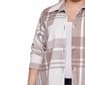 Plus Size NY Collection Brushed Twill Plaid Shacket- Tan/White - image 4