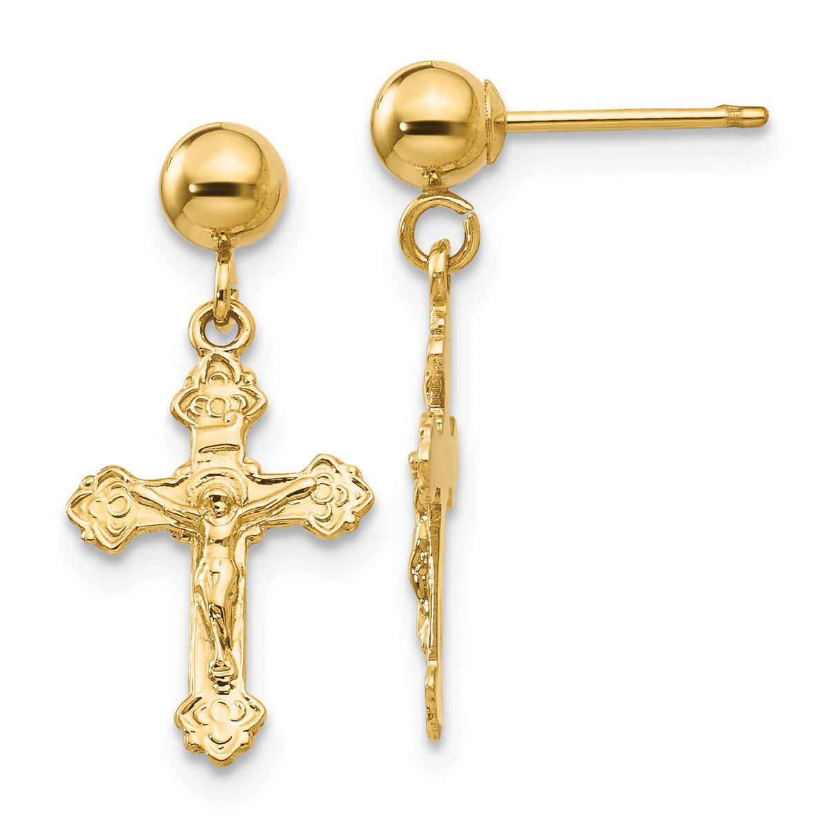 Gold Classics™ 14kt. Crucifix Stud Earrings