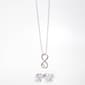 Silver-Tone CZ Infinity Necklace & Earring Set - image 1