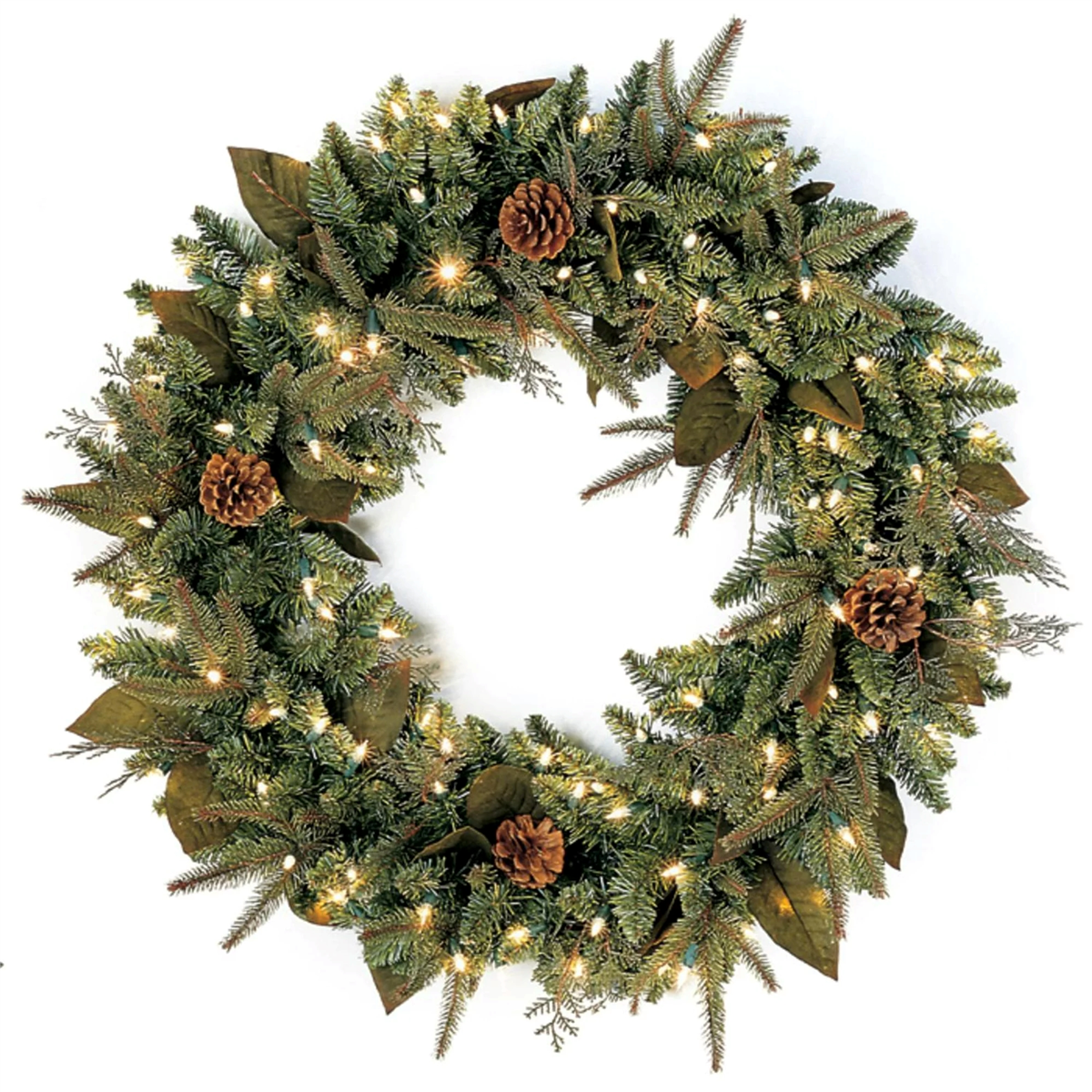 Northlight 24in. Pre-Lit Green River Spruce Christmas Wreath