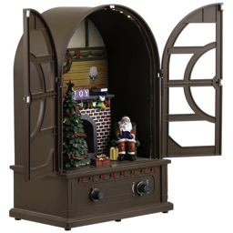 Northlight LED &amp; Musical Retro Radio with Santa Scene Decor