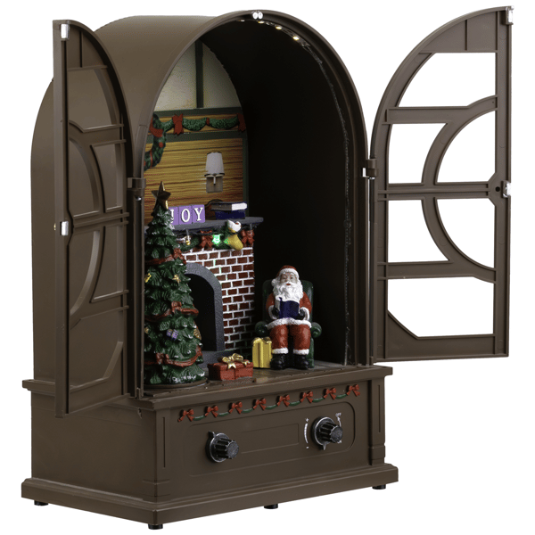 Northlight LED & Musical Retro Radio with Santa Scene Decor
