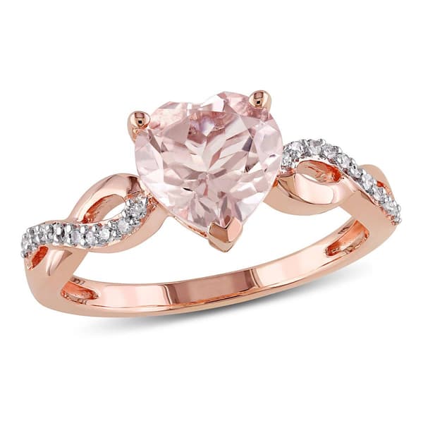 Gemstone Classics&#40;tm&#41; 10kt. Rose Gold Heart Morganite Ring - image 