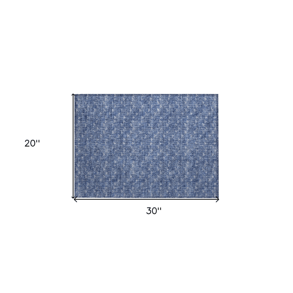 HomeRoots Navy Blue Geometric Non Skid Indoor Outdoor Accent Rug