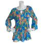 Womens Floral & Ivy 3/4 Sleeve Keyhole Floral Blouse - image 1