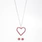Rosa Rhinestones Large Heart Pendant and Earring Set - image 1