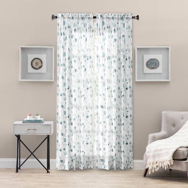 Eucalyptus Crushed Taffeta Panel Curtain - image 