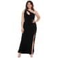 Juniors Plus Jump Ity One Shoulder Slit Sheath Dress - image 1
