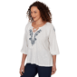 Womens Skye’s the Limit Summer Spice Embroidery Peasant Blouse - image 3