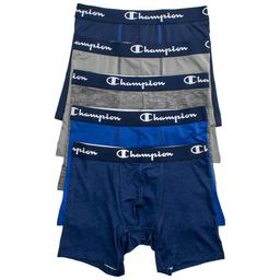 Mens Champion(R) 5pk. Performance Boxer Briefs - Blue/Grey