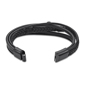 Mens Lynx Black Ion Plated & Black Leather Bracelet - image 2
