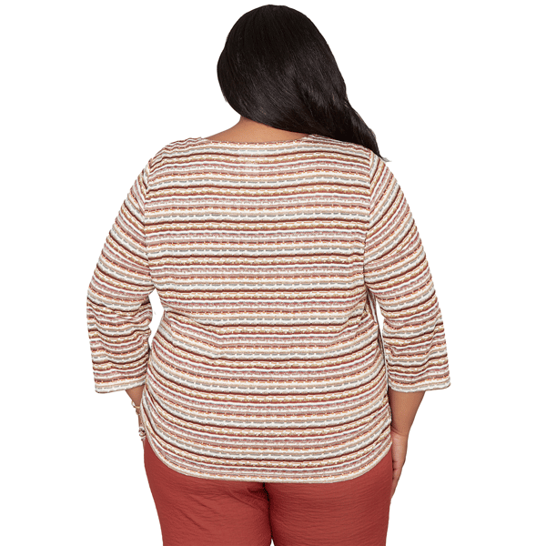 Plus Size Alfred Dunner Spice Market Splice Stripe Ruched Blouse