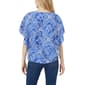 Womens NY Collection Abstract Floral Chiffon Poncho Blouse - image 2