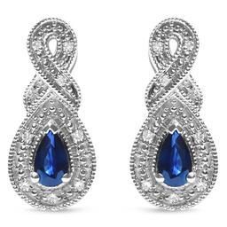 Haus of Brilliance Blue Sapphire & Diamond Accent Stud Earrings