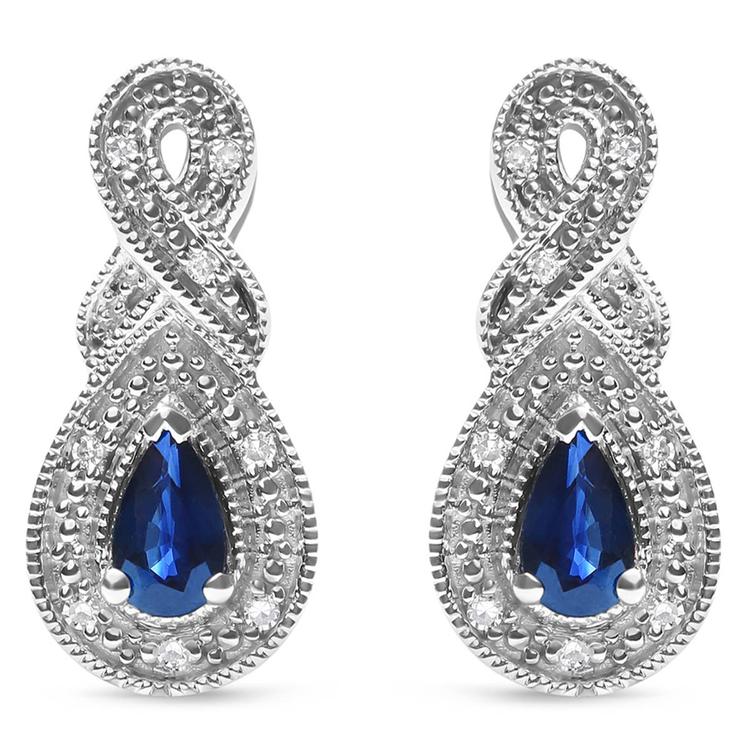 Haus of Brilliance Blue Sapphire & Diamond Accent Stud Earrings