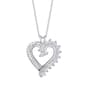 Silver Plated Cubic Zirconia Round Baguette Heart Pendant - image 1
