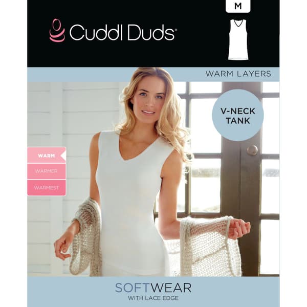 Womens Cuddl Duds® SoftWear with Lace Tank Trim Top