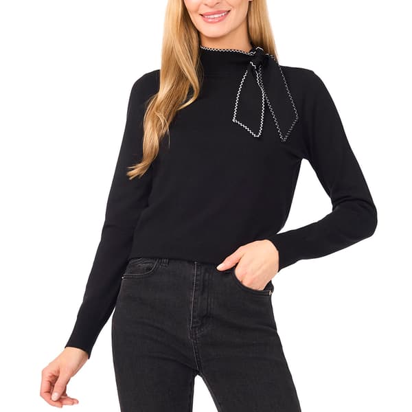 Womens Cece Long Sleeve Scarf Tie Neck Sweater
