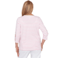 Petite Alfred Dunner Classics 3/4 Floral Sleeve Stripe Blouse - image 2