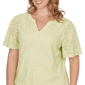 Plus Size Ruby Rd. Renaissance Romance Short Eyelet Sleeve Blouse - image 4