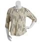 Womens Cure 3/4 Roll Tab Sleeve Knit Crepe Tribal Blouse - image 1