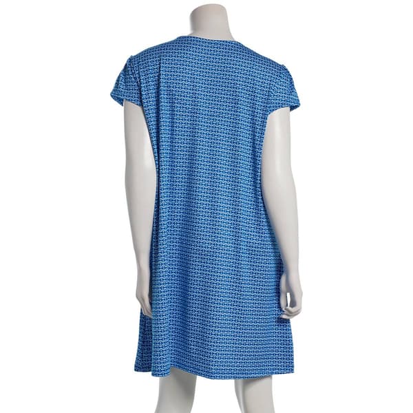 Womens Ellen Tracy Short Sleeve Geometric Nightgown