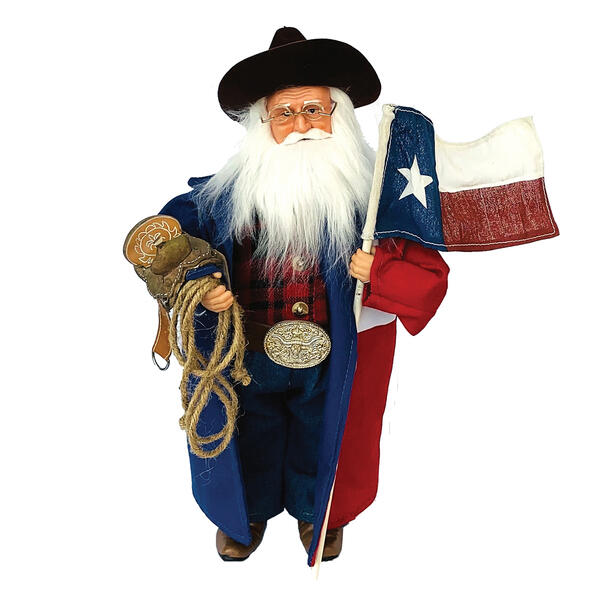 Santa's Workshop 15in. Texas Cowboy Santa Claus Figurine - image 