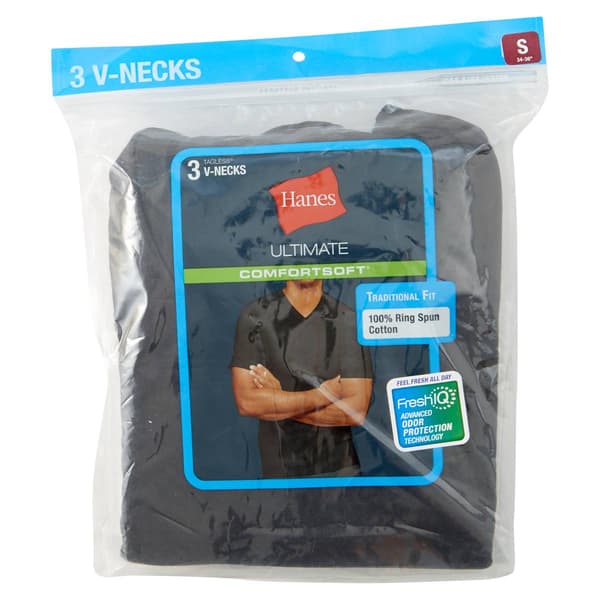 Mens Hanes Ultimate® ComfortSoft 3pk. VNeck TShirts Boscov's