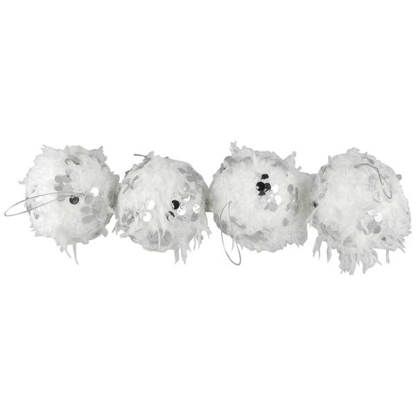 Northlight 4ct. Feather Ball with Sequins Christmas Ornaments