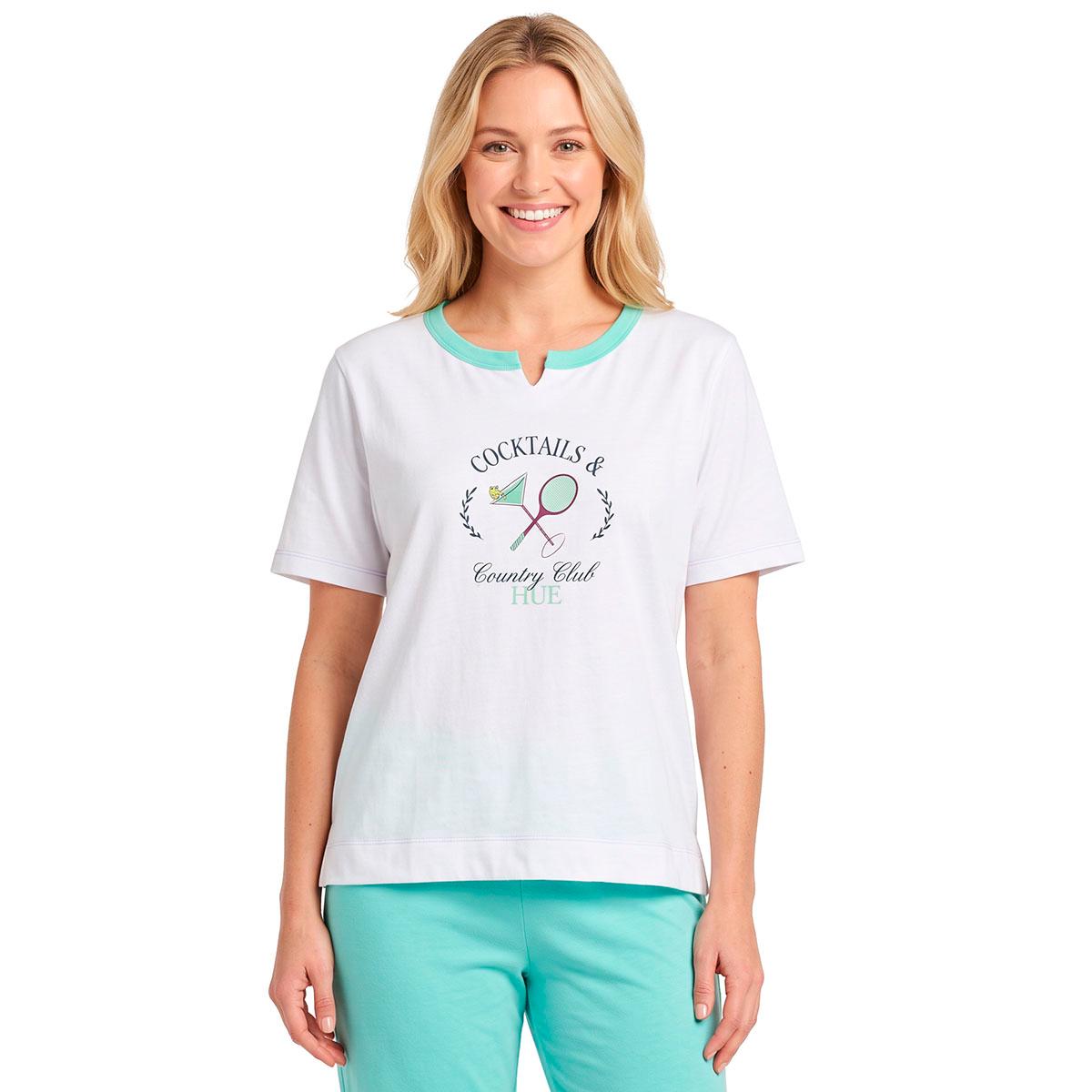 Womens HUE(R) Short Sleeve Cocktails Country Club Pajama Tee