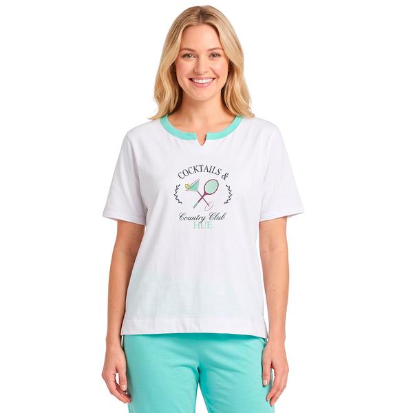 Womens HUE(R) Short Sleeve Cocktails Country Club Pajama Tee