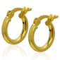 Gianni Argento 2x12mm Plain Hoop Earrings - image 1