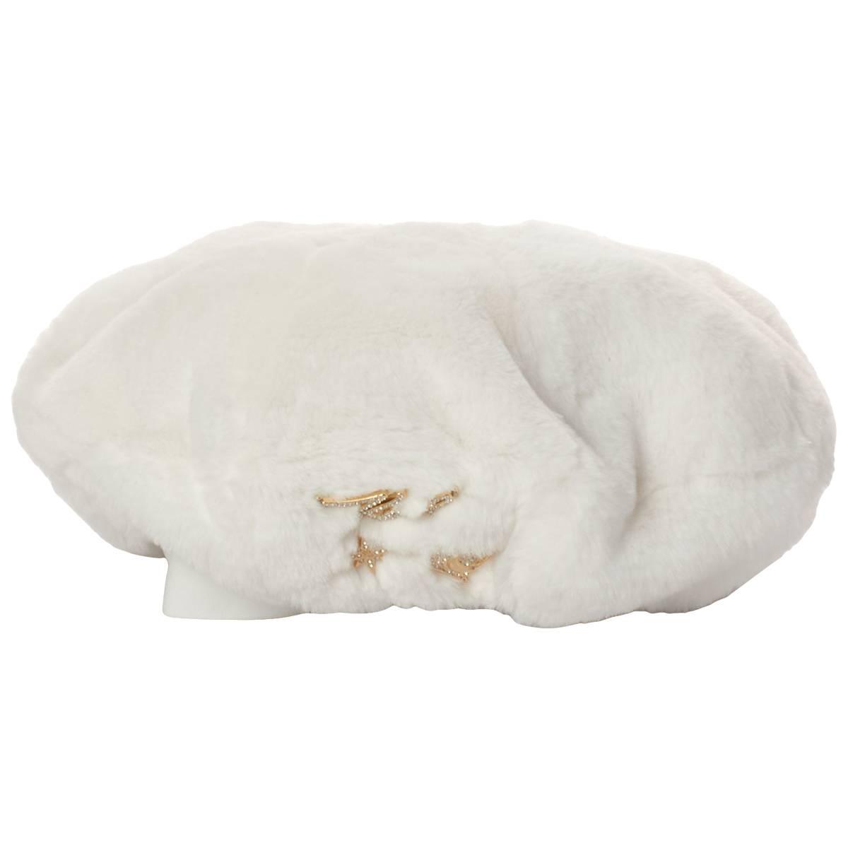 Womens Karl Lagerfeld Faux Fur Beret