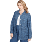 Plus Size Ruby Rd. Indigo Go Paisley Stretch Denim Jacket - image 3