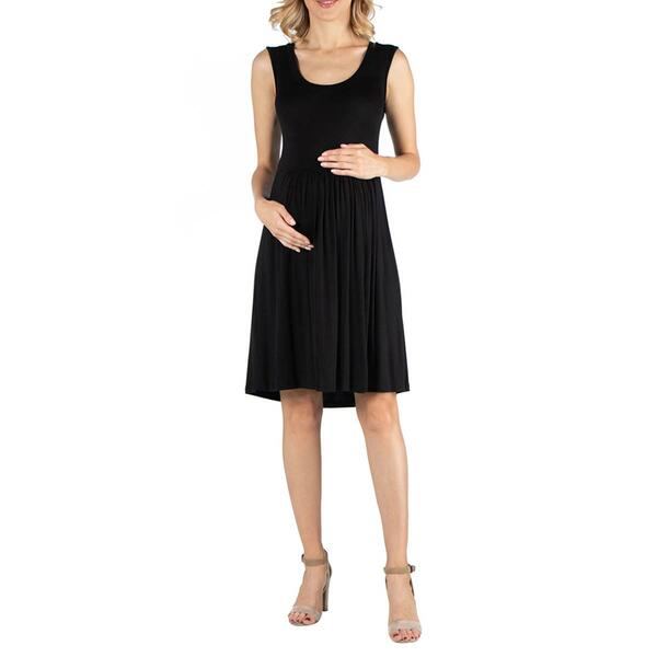 Plus Size 24/7 Comfort Apparel Maternity Soft Flare A-Line Dress - image 
