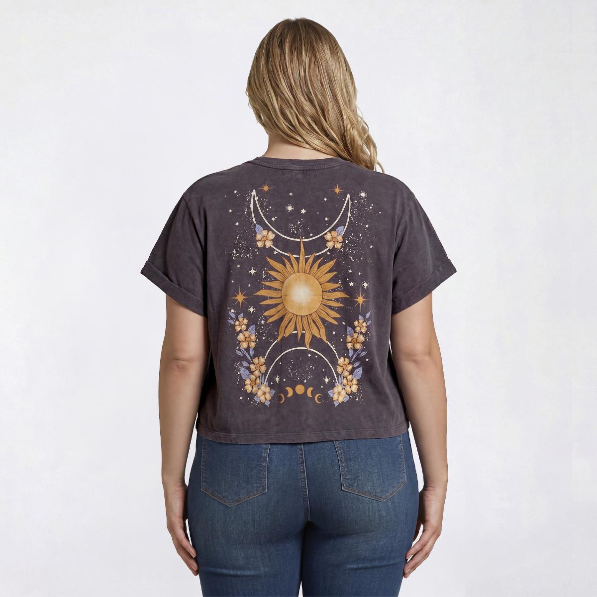 Juniors Plus Attitude Not Included Embroidered Optic Wash Tee