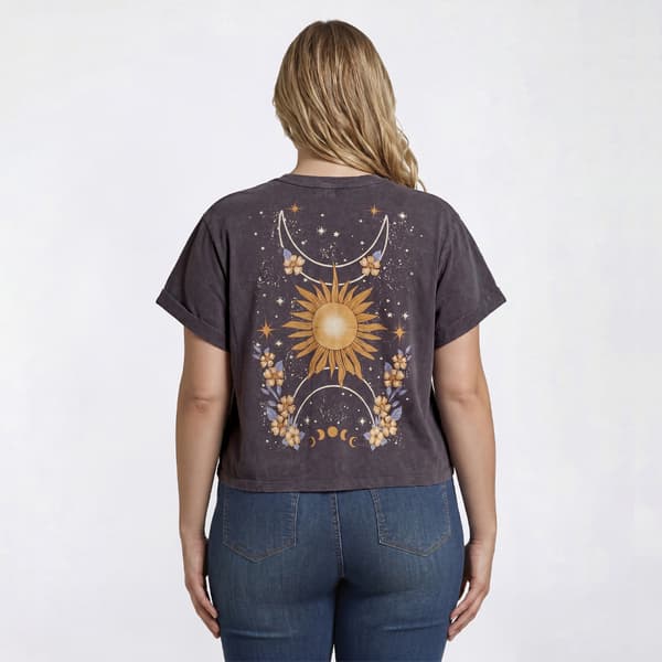 Juniors Plus Attitude Not Included Embroidered Optic Wash Tee