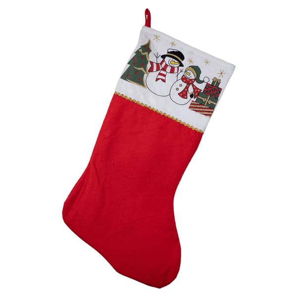 Northlight Seasonal 19in. Jolly Snowmen Scene Christmas Stocking - image 
