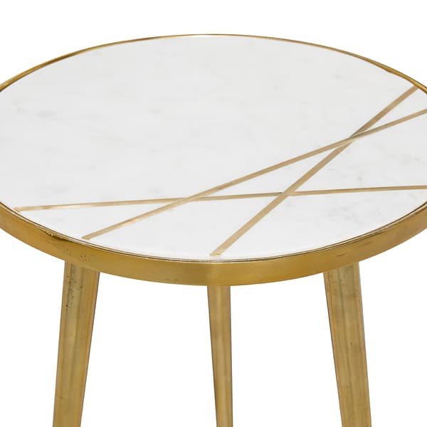 9th & Pike&#174; Round Light Marble End Table