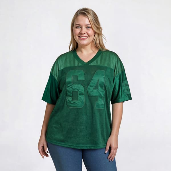 Juniors Plus Jolie & Joy Oversized Short Sleeve Jersey Top - image 