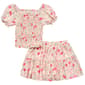 Girls (7-16) Sweet Butterfly® 2pc. Floral Smocked Top & Skort Set - image 2