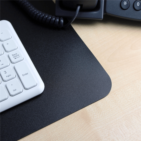 Floortex® Desktex® Black Vinyl Rectangular Desk Pad
