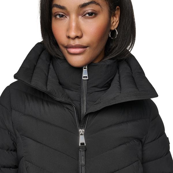 Womens DKNY Stretch Down & Puffer Coat with Bib