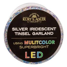 Kurt Adler 32.8ft. LED Tinsel Garland w/ Multi-Color Lights