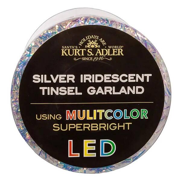 Kurt Adler 32.8ft. LED Tinsel Garland w/ Multi-Color Lights - image 