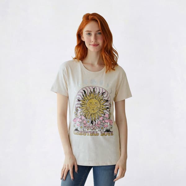 Juniors Attitude Not Included Celestial Love Distressed Tee - image 