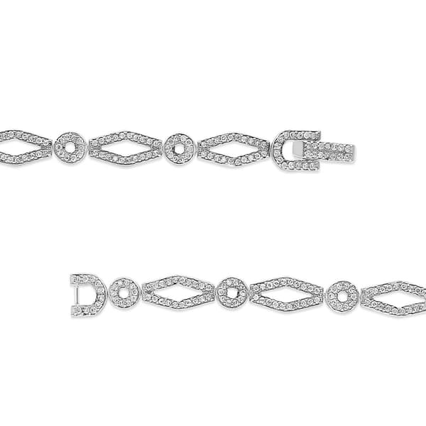 Haus of Brilliance Sterling SIlver 1 1/2ctw. Diamond Bracelet