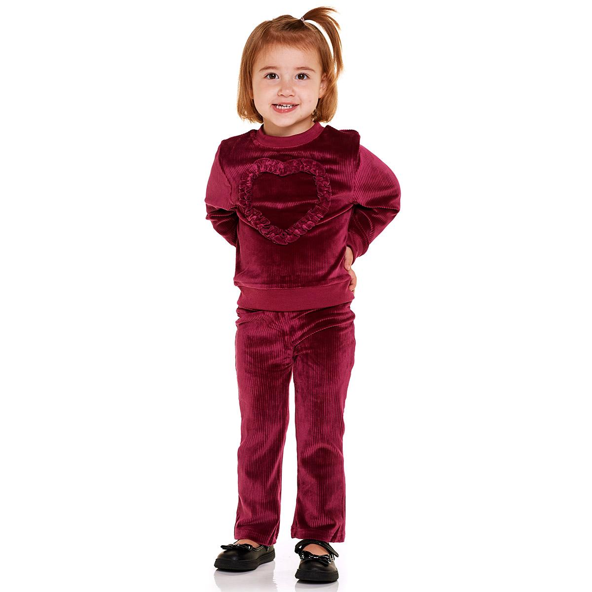 Toddler Girl Penelope Mack Heart Velour Top & Pant Set