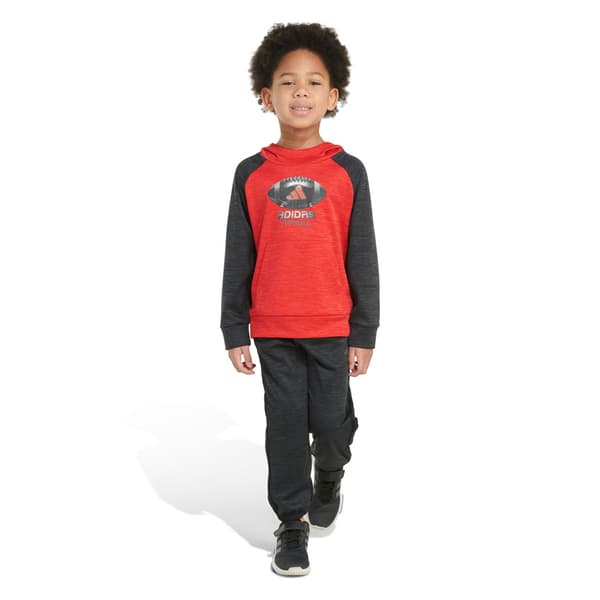 Boys (4-7) adidas(R) Hoodie & Joggers Set - Bright Red Heather