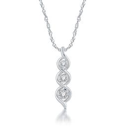 Then Now & Forever(tm) 1/10ct Diamond Sterling Silver 3Stone Pendant
